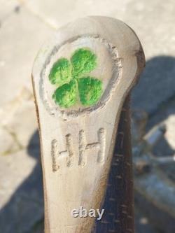 Blackthorn Walking Stick 39 Inches, Celtic Badge Hand Carved Into The Stick