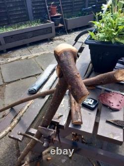Blackthorn Walking Stick 39 Inches, Celtic Badge Hand Carved Into The Stick