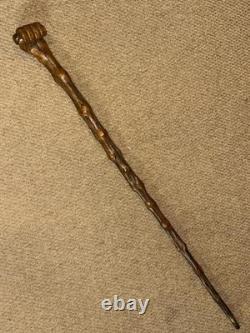 Boar War POW Gadget Walking Stick St. Helena 1901 Hand-Carved Cig Holder Fist