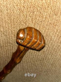 Boar War POW Gadget Walking Stick St. Helena 1901 Hand-Carved Cig Holder Fist