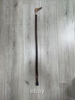 Brown Duck Head Handle Walking Stick Animal Collectable Cane Carved Wood 32