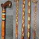 Brown Floral Pattern Special Wooden Walking Stick, High Quality Carved Cane