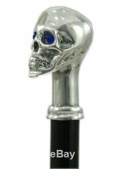 CAVAGNINI Elegant walking stick. Blue eyes skull Ergonomic stick Customizable