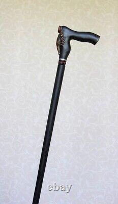 Cancer Wooden cane Carved handle Crab Walking stick Zodiac Cancer Gift Hiking