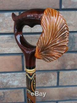 Cane Fox Walking stick Handmade Wood Carving Strong stick Exquisite design