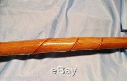 Cane Walking Stick Folk Art Hand Carved Wooden One Piece Dragon Animal Shape