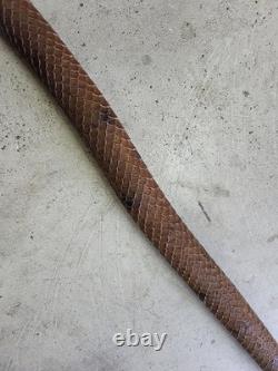 Cane Walking Stick Wooden Carved A Snake Date Of 24/10/1899 Monogram Je