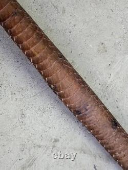 Cane Walking Stick Wooden Carved A Snake Date Of 24/10/1899 Monogram Je