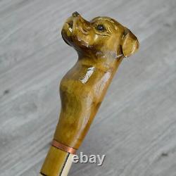 Cane Walking Stick Wooden carved Handmade Buldog