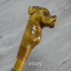 Cane Walking Stick Wooden carved Handmade Buldog