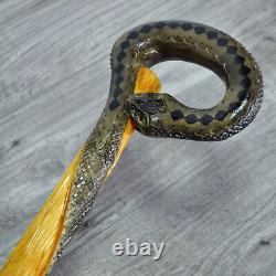 Cane Walking Stick Wooden carved Handmade Snake