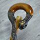 Cane Walking Stick Wooden carved Handmade Snake Black mamba / UK