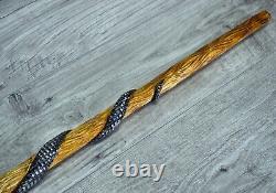 Cane Walking Stick Wooden carved Handmade Snake Black mamba / UK