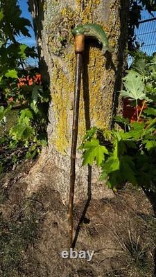 Carp fishing hand carved walking stick lime on hawthorn