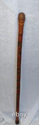 Carved Chinese Bamboo Walking Stick