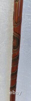 Carved Chinese Bamboo Walking Stick