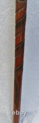 Carved Chinese Bamboo Walking Stick