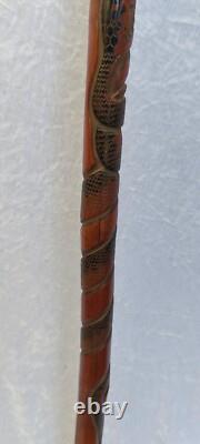 Carved Chinese Bamboo Walking Stick