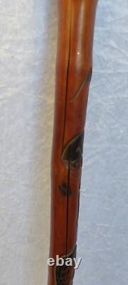 Carved Chinese Bamboo Walking Stick