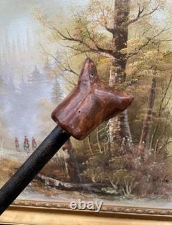 Carved Fox Head Antique Walking Stick Cane Folk Art Handmade Carved Fox Head Antique Walking Stick Cane Folk Art Handmade