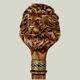 Carved Lion Cane Fancy Wooden Walking Stick Vintage Knob Men's Canes Solid Teak