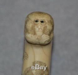 Carved Monkey Walking Stick Cane