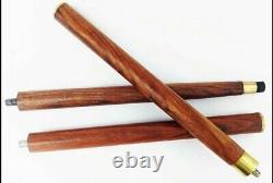 Carved STAINED CONTINENTAL Wood working Handle Walking Stick