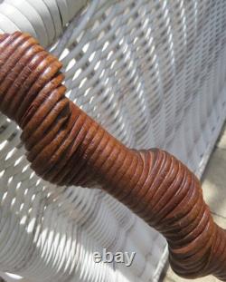 Carved Vintage Stack Spiral Twist Wooden Walking Stick cane 37
