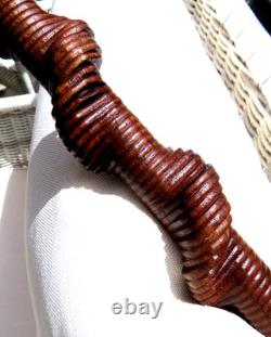 Carved Vintage Stack Spiral Twist Wooden Walking Stick cane 37