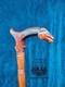 Carved Walking Stick Horse with Saddle Cane handmade wood crafted
