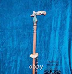 Carved Walking Stick Reindeer Carved Cane Nature Inspired Walking Aid