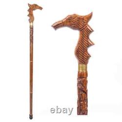 Carved Wood Canes Exquisite Wood working Handle Walking Stick