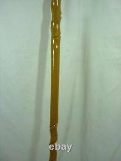 Carved Wood Handcrafted Tiger Cane Walking Stick 21E010