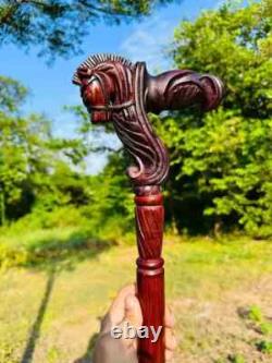 Carved Wooden Stick Horse Shaped Hand carved wooden Cane Traditional wooden