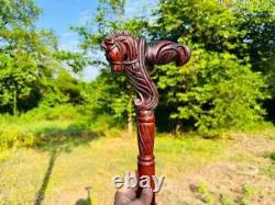 Carved Wooden Stick Horse Shaped Hand carved wooden Cane Traditional wooden