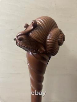 Carved cane Walking Stick Cane Handmade Wood Walking Stick Cane gif snail cane