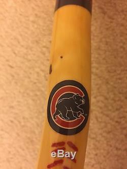 Chicago Cubs Hand Carved Walking Stick/Cane With Team Logo And Baseball Design