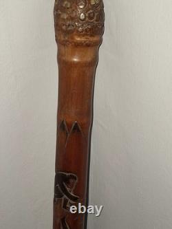 Chinese Bamboo Carved Walking Stick