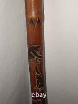 Chinese Bamboo Carved Walking Stick