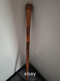 Chinese Carved Bamboo Walking Stick