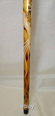 Chinese dragon walking stick, carved dragon nice wood circa 1910
