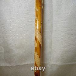 Chinese dragon walking stick, carved dragon nice wood circa 1910