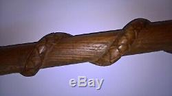 Chinese walking stick carved dragon and snake light but strong