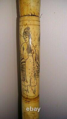 Chinese walking stick ornately carved solid and sturdy very functional