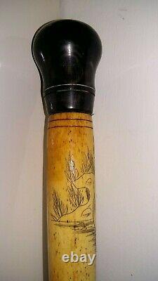 Chinese walking stick ornately carved solid and sturdy very functional