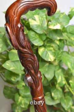 Christian Cross Wooden Hand carved Cane Wood carved crafted crook Walking Stick