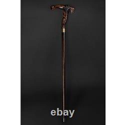 Christmas Gift Hand Carved Wooden Walking Stick Buffalo Handle Walking Cane