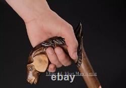 Christmas Gift Horse Head Handle Walking Stick Wooden Hand Carved Walking Cane