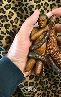 Civil War Carved Folk Art Walking Stick Cane Indian G. A. R. Cavalry 1866-1890