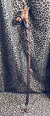 Civil War Carved Folk Art Walking Stick Cane Indian G. A. R. Cavalry 1866-1890